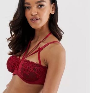 💜2 for 15💜plus size strappy unlined red bra